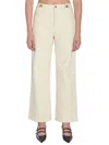 Celine Triomphe Cotton Trousers In Neutral