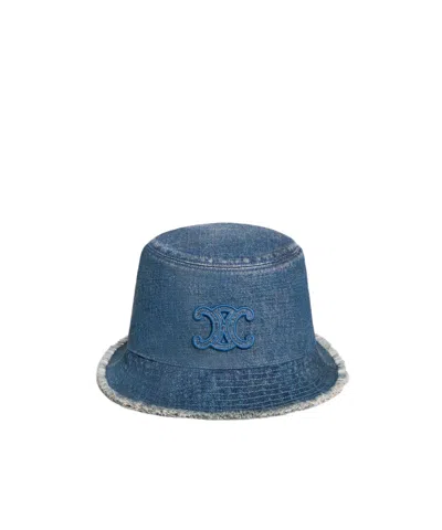 Celine Triomphe Cowboy Hat In Blue