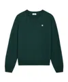 Celine Triomphe Crew Neck Sweater In Wool In Green