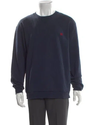Pre-owned Celine Triomphe Crew Neck Sweatshirt In Blue