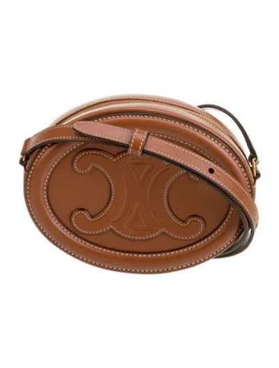 Pre-owned Celine Triomphe Crossbody Bag In Brown