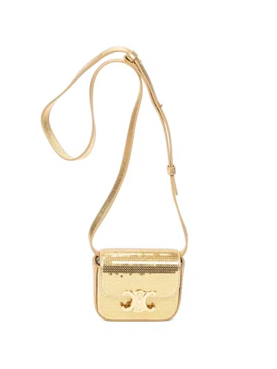 Pre-owned Celine Triomphe Crossbody Bag In Gold