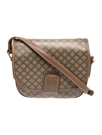 Pre-owned Celine Triomphe Crossbody Bag Vintage In Brown