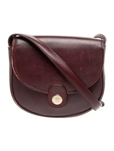 Pre-owned Celine Triomphe Crossbody Bag Vintage In Burgundy