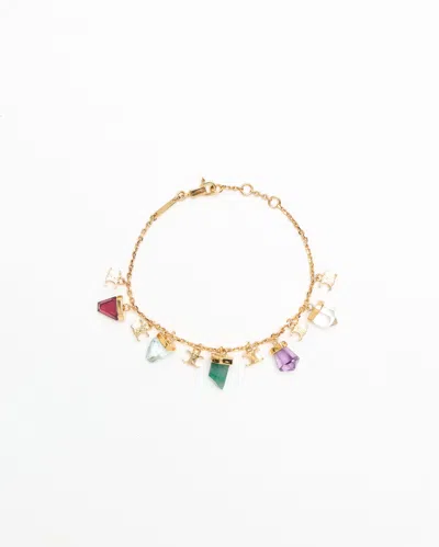 Celine Céline Triomphe Crystal Bracelet In Gold