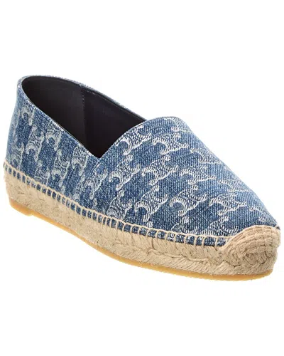 Celine Triomphe Denim Espadrille In Blue