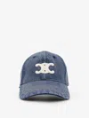 Celine Men Triomphe Denim Hat In Blue