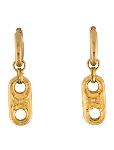 Pre-owned Celine Triomphe Drop Earrings In Multi