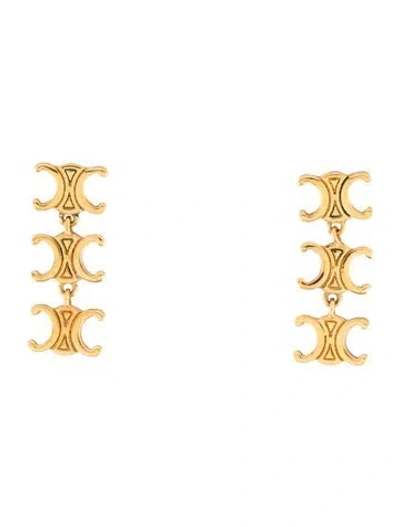Pre-owned Celine Triomphe Drop Earrings In Multicolor
