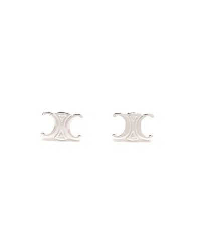 Celine Céline Triomphe Earrings In Silver