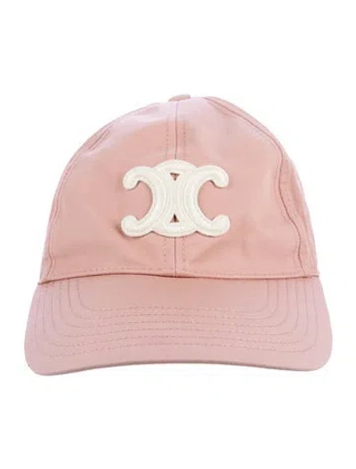 Pre-owned Celine Triomphe Embroidered Baseball Cap In Pink