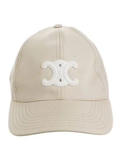 Pre-owned Celine Triomphe Embroidered Logo Neutral Baseball Cap Size M 56-60