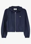 Celine Technical Fabric Wind Jacket With Triomphe Logo In Blue
