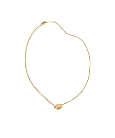 Celine Triomphe Facet Necklace In Brass With Gold Finish