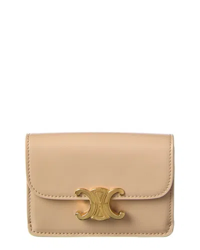 Celine Triomphe Flap Leather Card Case