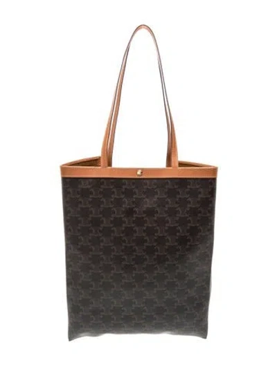 Pre-owned Celine Triomphe Flat Shopper 2025 In Black
