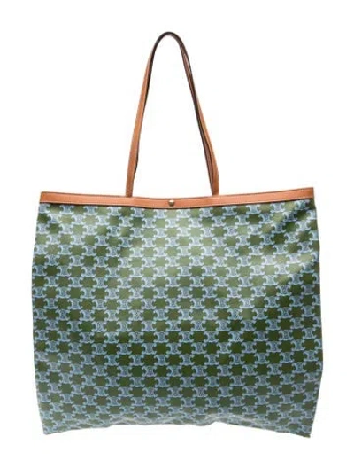 Pre-owned Celine Triomphe Flat Shopper Large 2026 In Blue