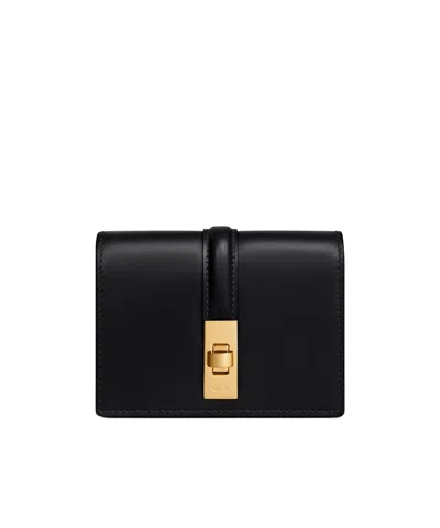 Celine Triomphe Flip Card Bag In Black