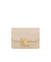 Celine Triomphe Flip Card Bag In Nude