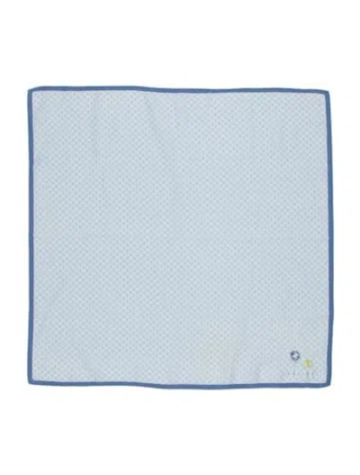 Pre-owned Celine Triomphe Floral Print Scarf In Blue