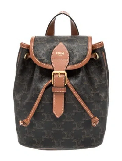 Pre-owned Celine Triomphe Folco In Brown