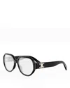 Celine Triomphe Geometric Eyeglasses, 55mm In Black