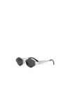 Celine Cl40254u 16a Metal Triomphe 16a Silver Sunglasses In Black