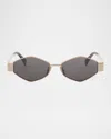 Celine Triomphe Geometric Metal Sunglasses In Gold