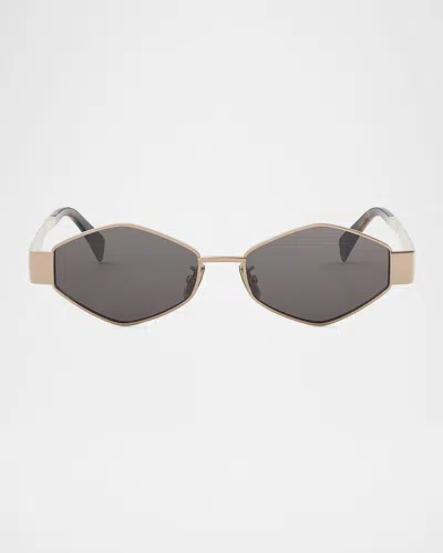 Celine Triomphe Geometric Metal Sunglasses In Gold