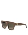 Celine Triomphe Acetate Square Sunglasses In Brown/brown