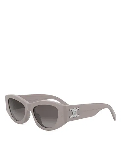Celine Triomphe Geometric Sunglasses, 55mm In Brown/brown Grad