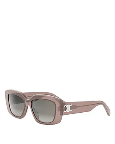 Celine Triomphe Geometric Sunglasses, 55mm In Neutral