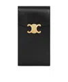 Celine Triomphe Glossy Calfskin Mobile Phone Bag In Black