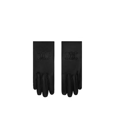 Celine Triomphe Gloves In Black