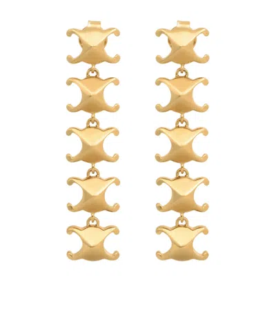 Celine Triomphe Gold-finished Earrings In Yellow