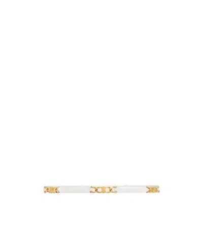 Celine Triomphe Gourmette Small Belt In White