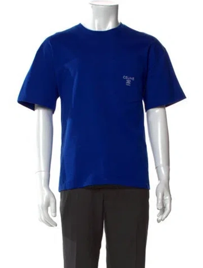 Pre-owned Celine Triomphe Graphic Print T-shirt In Blue