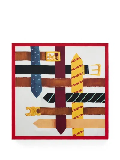 Celine Triomphe Graphic-print Scarf In Multi