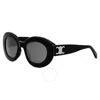 Celine Triomphe Grey Oval Ladies Sunglasses Cl40312u 01a 53 In Nero