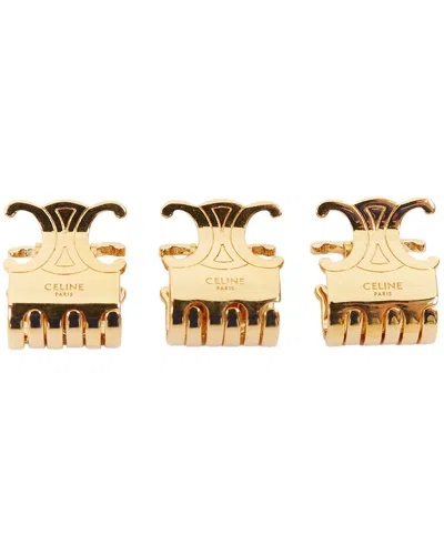 Pre-owned Celine Triomphe Hair Clips (authentic Pre-loved)