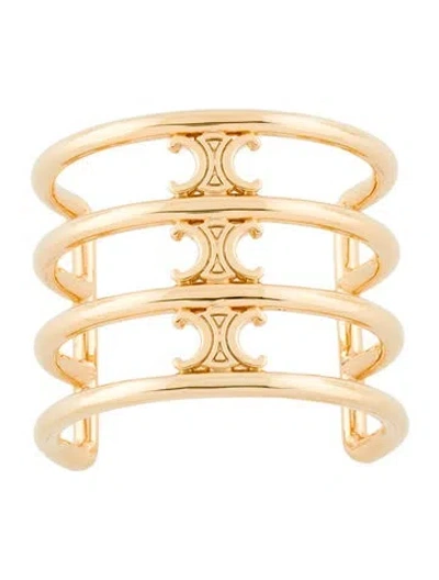 Pre-owned Celine Triomphe Hair Cuff In Gold