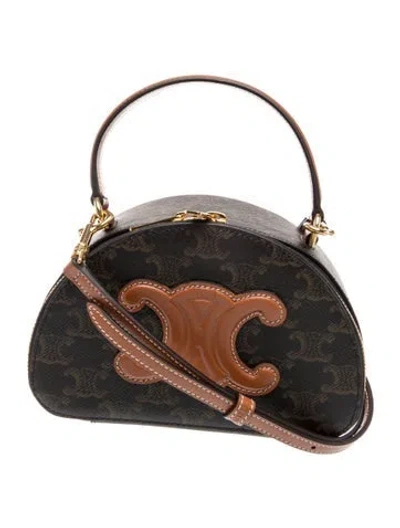 Pre-owned Celine Triomphe Half Moon Case 2023 In Brown