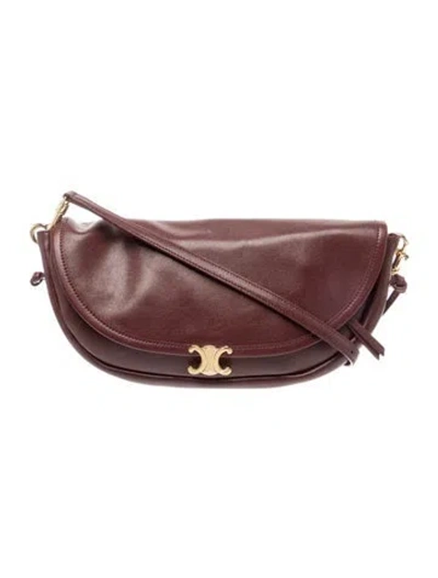 Pre-owned Celine Triomphe Halfmoon Soft Small 2026 W/ Tags In Burgundy