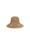 Celine Triomphe Hat In Openwork Raffia In Brown