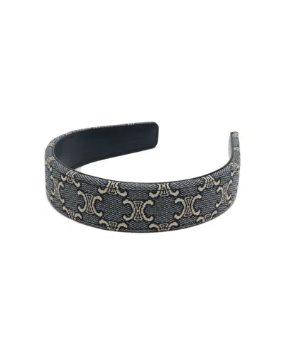 Pre-owned Celine Céline Triomphe Headband In Black