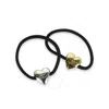 CELINE CELINE TRIOMPHE HEART LOGO ELASTIC HAIR BAND SET GOLD SILVER