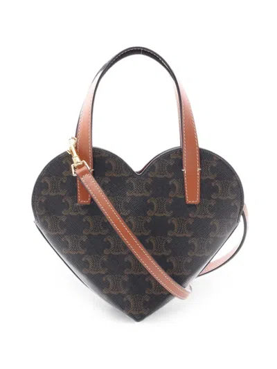 Pre-owned Celine Triomphe Heart Tote Bag In Black