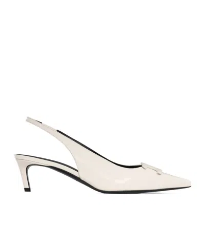 Celine Triomphe High-heeled Sandals In White