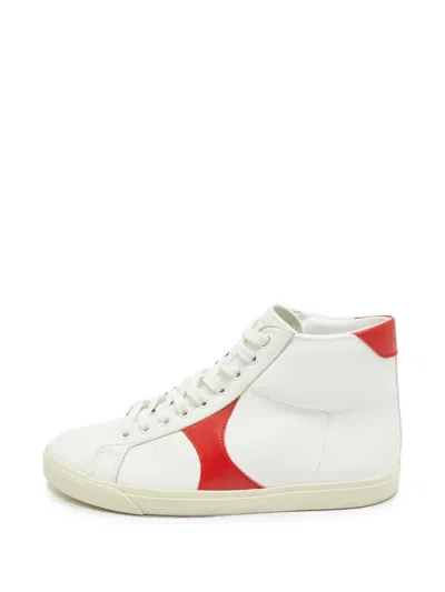 Pre-owned Celine Triomphe Hi-top Sneakers In White