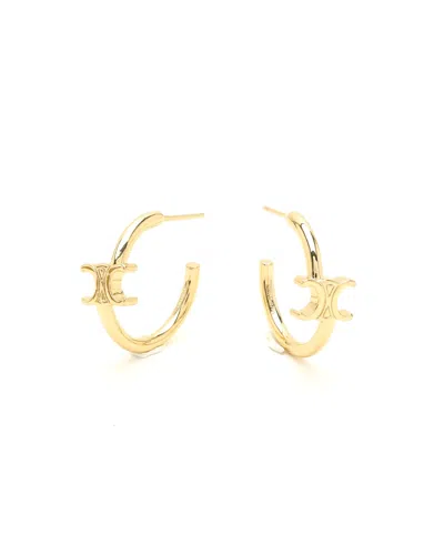 Celine Céline Triomphe Hoops Earrings In Gold